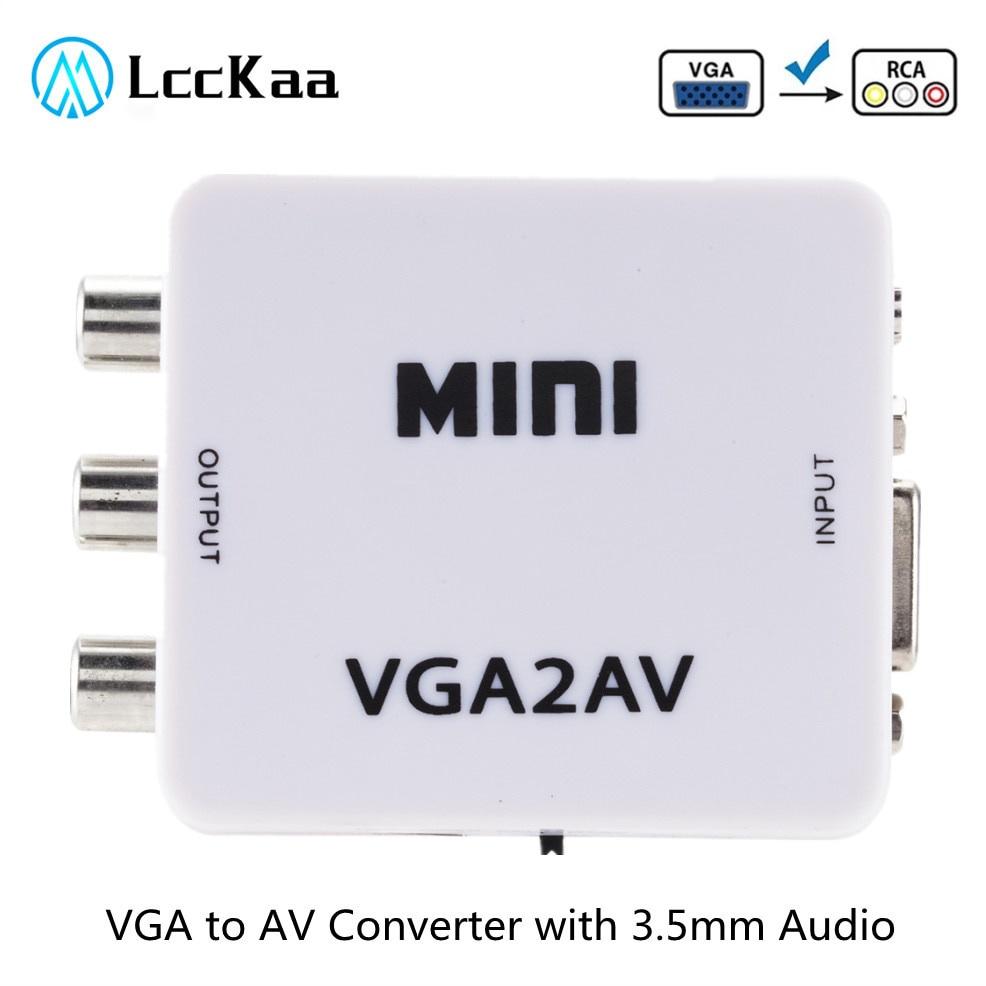 Bộ Chuyển Đổi Vga Sang Av Rca Mini Với Giắc 3.5mm Audio 1080p Vga2Av Rca Hd Cho Pc Sang Tv Hd