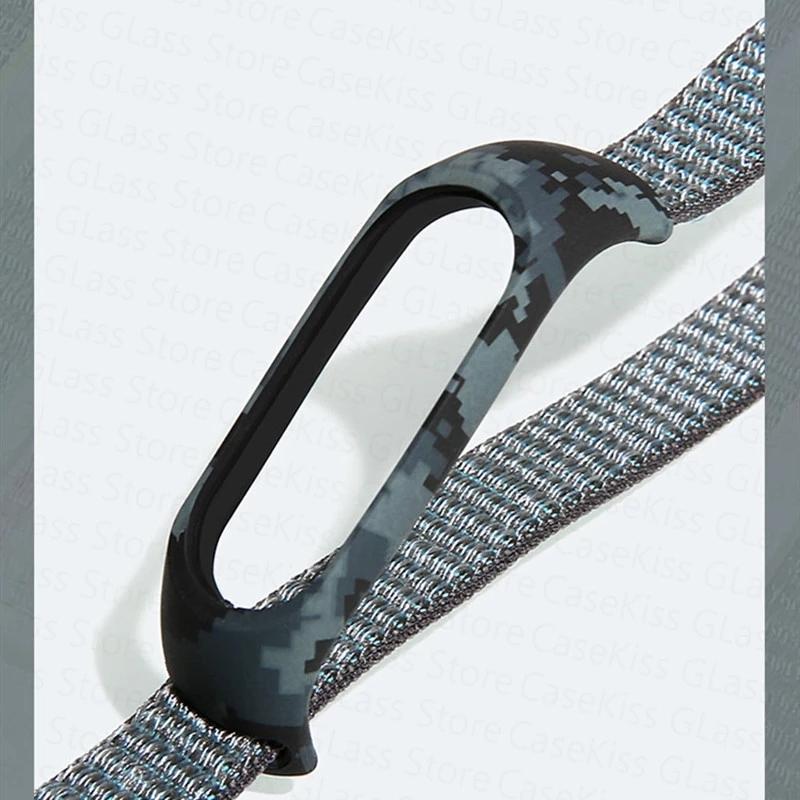 Dây đeo nylon họa tiết rằn ri thay thế cho Xiaomi Mi Band 5 Miband 6 5 4 3