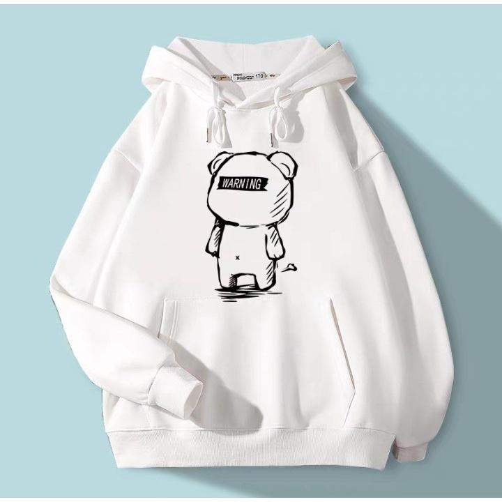 Áo hoodies gấu viền chất nỉ bông , phom thụng nam nữ đều mặc ok