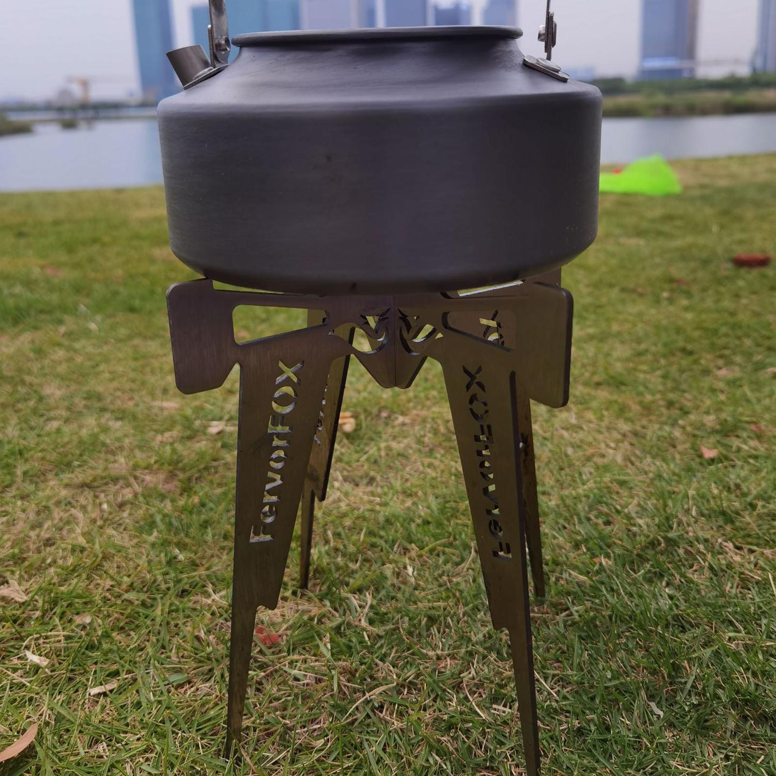 Folding Camping Pot Support Cross Stand Trivet Stove Rack for Outdoor Camping Hiking Backpacking