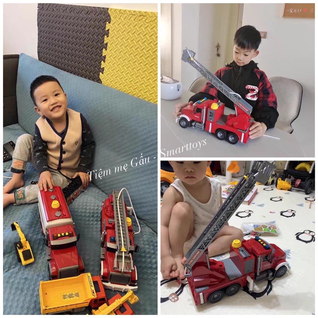 HÀNG LOẠI 1 CAO CẤP ĐỒ CHƠI XE THANG CỨU HỎA CỠ ĐẠI FIRE TRUCK TOYSTAR CÓ ĐÈN, ÂM THANH, PHUN NƯỚC NHƯ THẬT