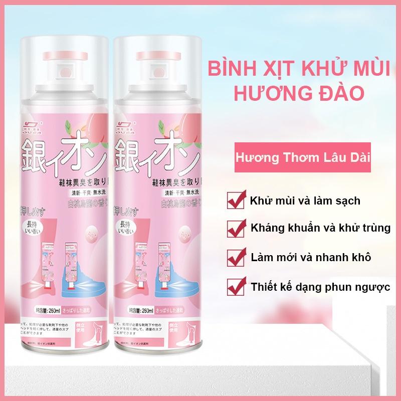 Xịt Khử Mùi Giày Hương Đào Siêu Thơm 260ml(CHAI HỒNG)