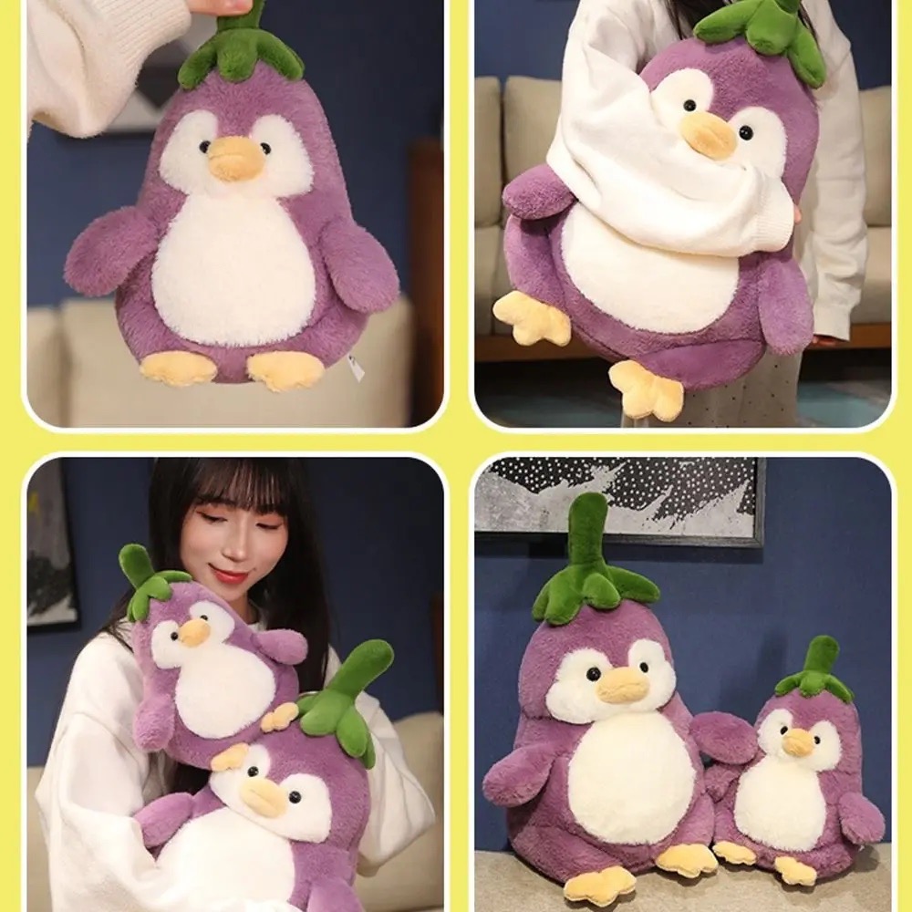 Thú nhồi bông chim cánh cụt cà tím đáng yêu - Size 25cm đến 70cm - Quà tặng gấu bông êm mịn cho bé