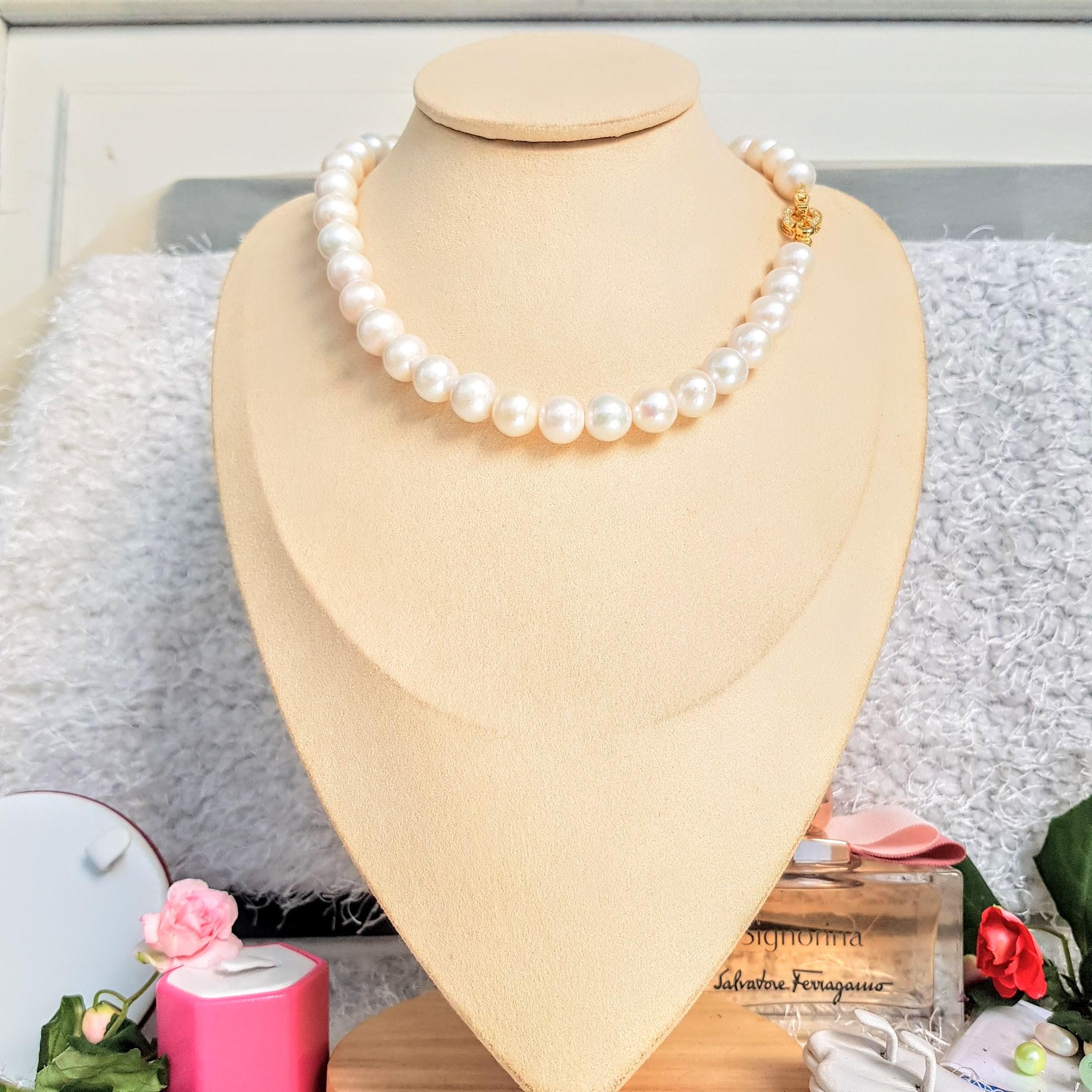 Chuỗi Vòng Cổ Ngọc Trai Cao Cấp - Chuỗi Đơn - Trang Sức Cô Tấm - MOON PEARL - COTAM0604 + Tặng Kèm Bông Tai Nụ Bạc KT2602
