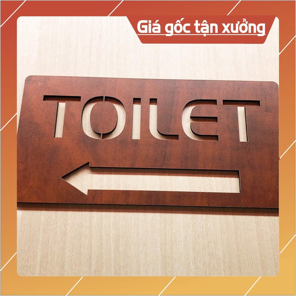 Bảng gỗ chỉ dẫn hướng đi toilet trái phải dán tường cắt laser  - mẫu TL15