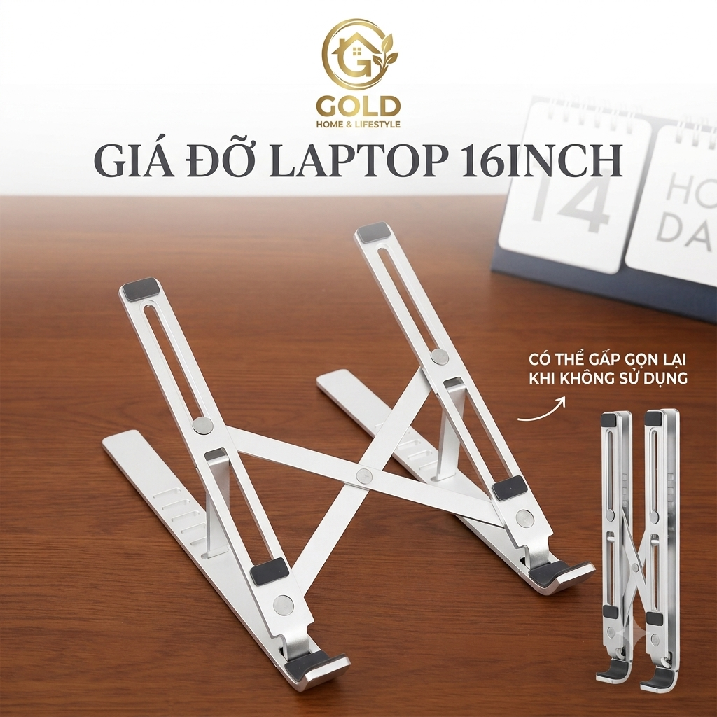 Giá Đỡ Laptop 16inch 2 Thanh Chữ X (Nhôm Đúc) P3-1 - hàng chính hãng