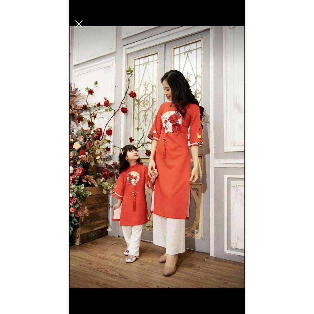 Set áo Dài Cách Tân Mẹ và Bé Đón Tết Siêu Đẹp