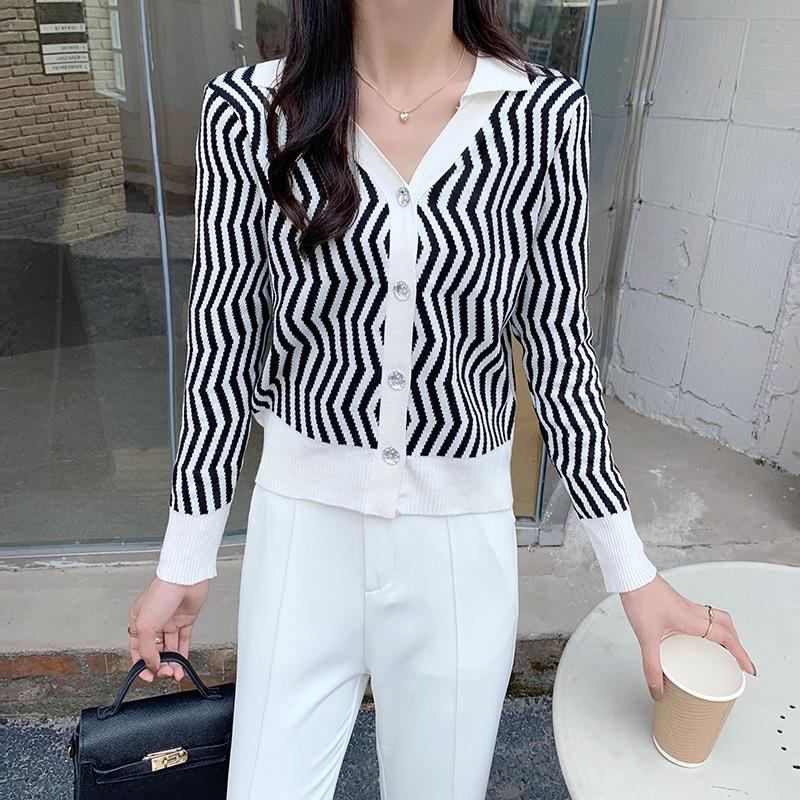 Áo khoác cardigan nữ dệt kim len mềm mịn tay dài họa tiết phong cách Hàn Quốc 2021 New Arival
