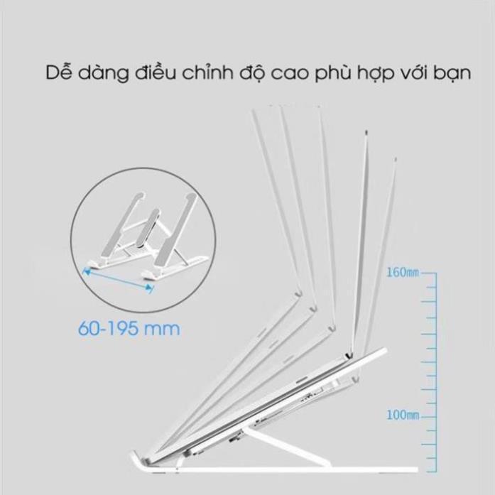 Giá đỡ laptop stand nhựa ABS hỗ trợ tản nhiệt có thể gấp gọn chỉnh độ cao để laptop, ipad, macbook, surface