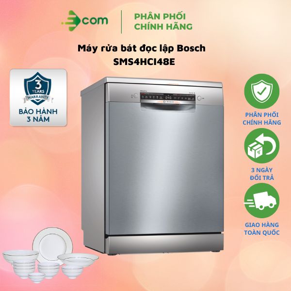 Máy Rửa Bát Bosch SMS4HCI48E Serie 4 Độc Lập – Hàng Nhập Khẩu Đức