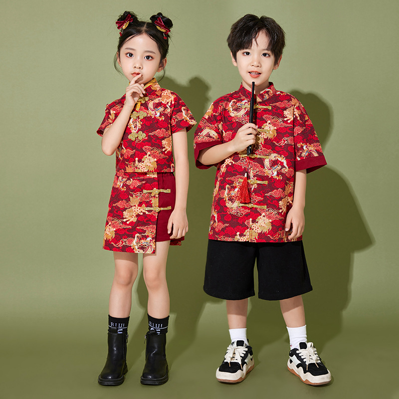 Set đồ cho bé trai bé gái phong cách trung hoa diện lễ tết trung thu size 100-180 hàng Quảng Châu cao cấp