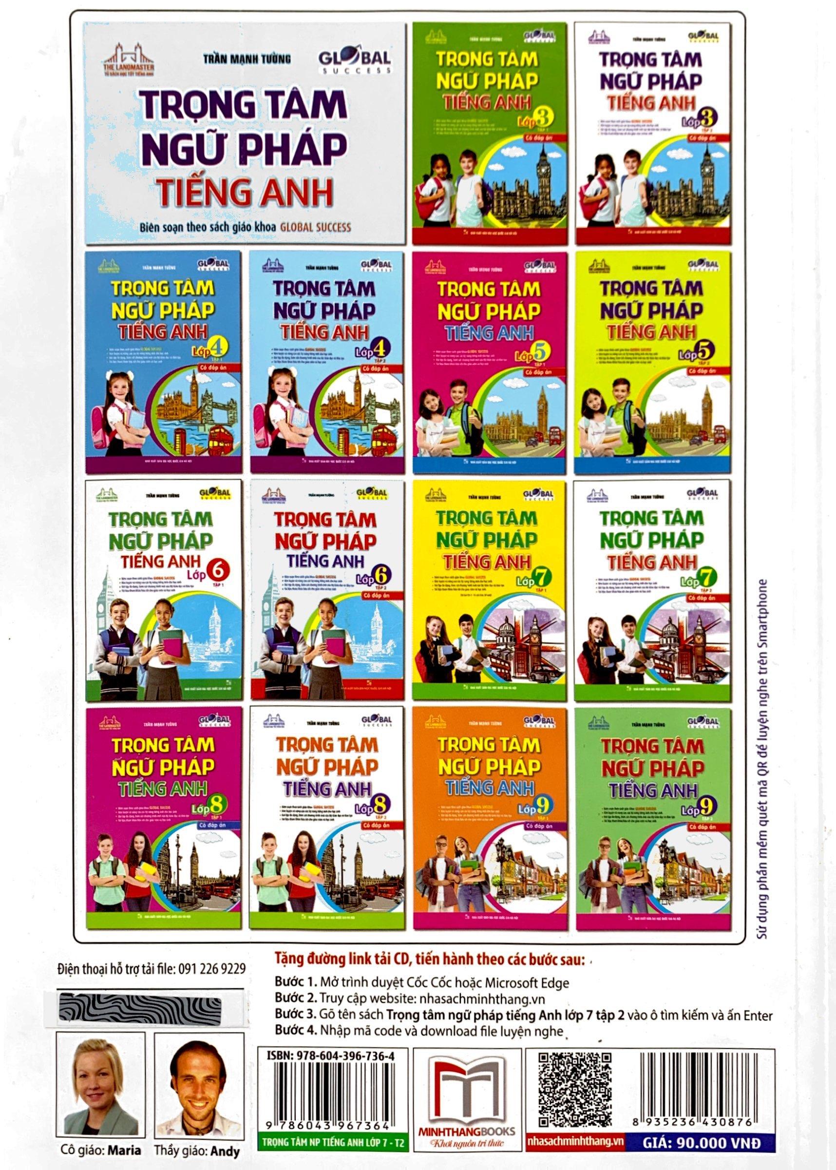 Global Success - Trọng Tâm Ngữ Pháp Tiếng Anh Lớp 7 - Tập 2 - Có Đáp Án (Tái Bản 2023)