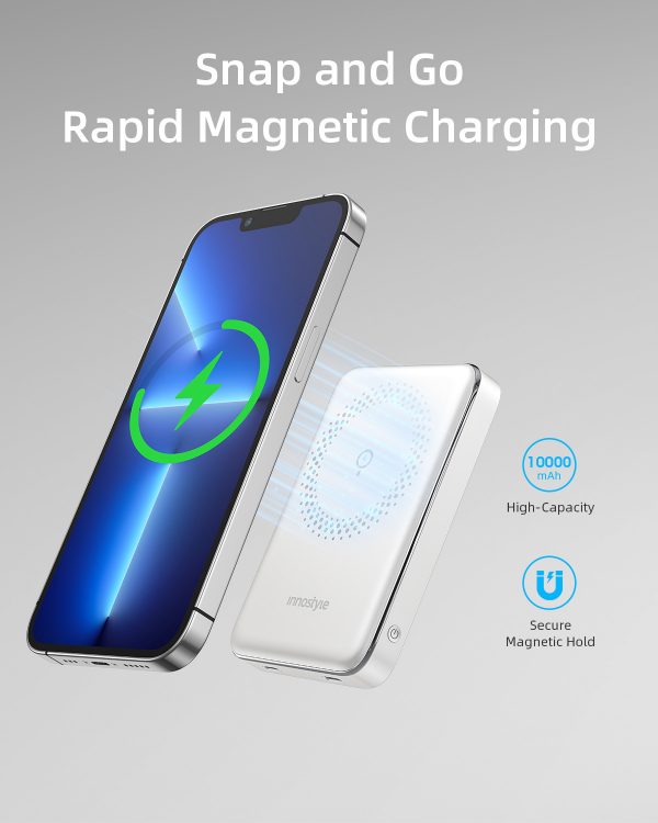 SẠC DỰ PHÒNG HÍT TỪ TÍNH CHO IPHONE 14 I 13 I 12 INNOSTYLE POWERMAG SLIM 15W (WIRELESS) PD/QC3.0 20W 10000MAH IM20PD - HÀNG CHÍNH HÃNG