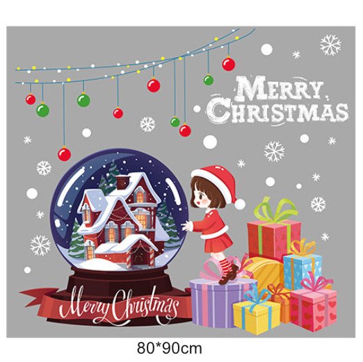 Decal trang trí Noel - Quả cầu pha lê và em bé nhỏ