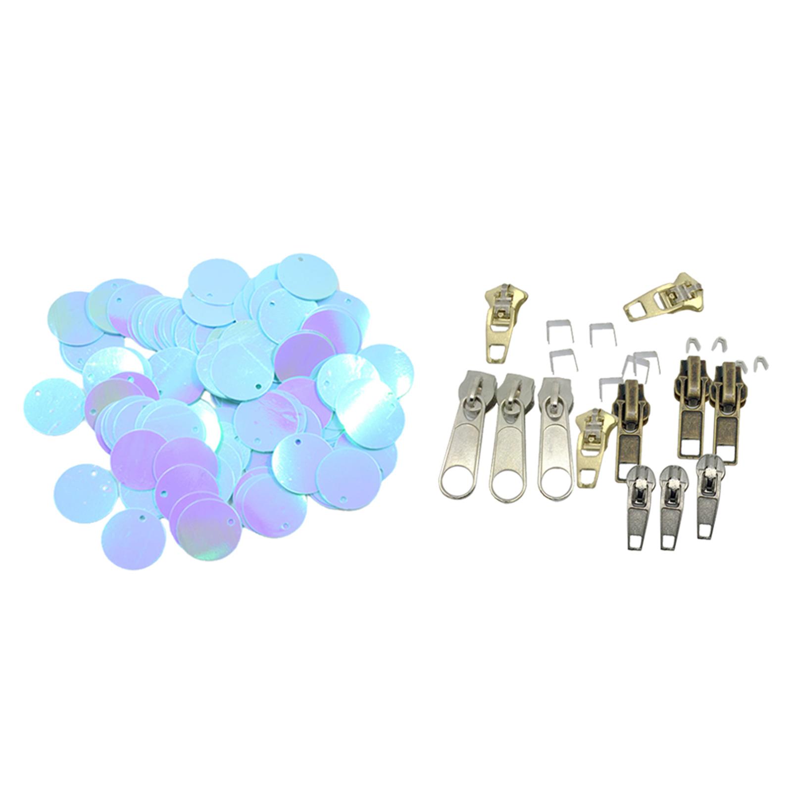16mm Mini Tiny Flat Sequins Multi Colors. Loose Sequins Mixed Zipper Repair Kit for Embroidery, Applique, Arts, Crafts and Embellishments 10 Grams