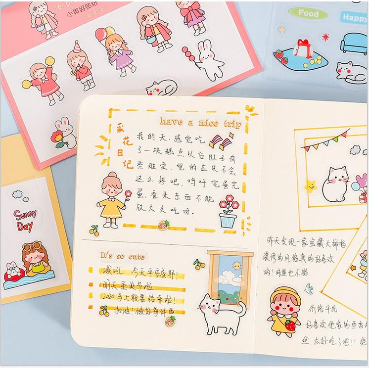 Sticker dán nhiều họa tiết hình ảnh dễ thương cute