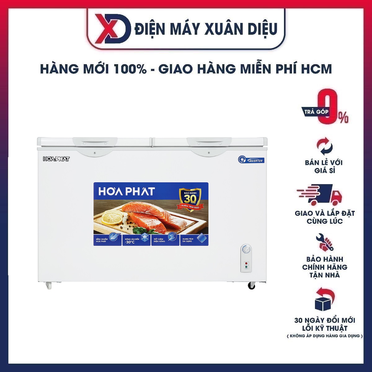 Tủ đông Hòa Phát Inverter 352 Lít HPF AD8352 - Hàng Chính Hãng (Chỉ Giao HCM)