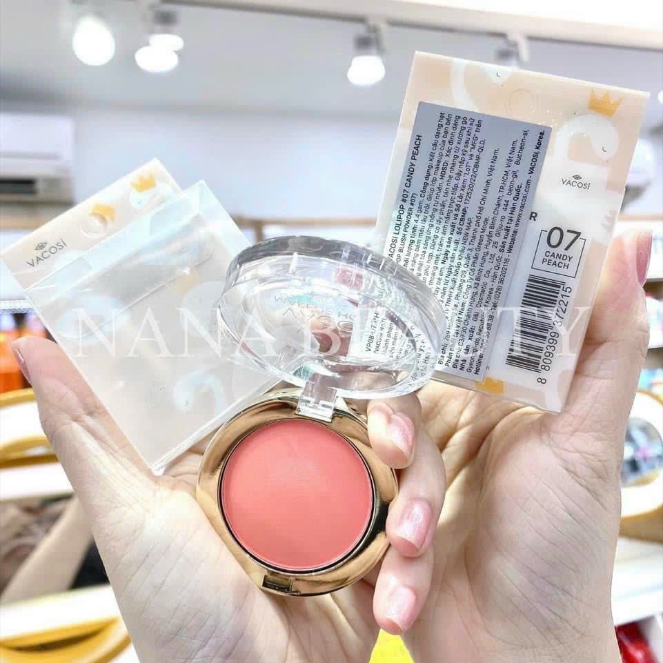 Phấn Má Hồng Vacosi màu 07 Candy Peach Lolipop Blush Set VP08 5g ( không xuất hóa đơn đỏ )