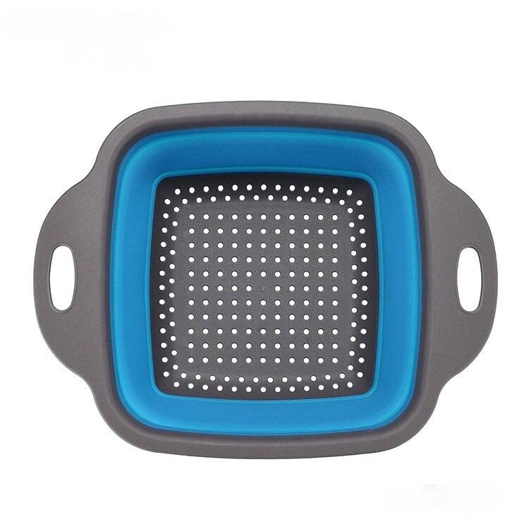 Colander Dish Drainer Foldable Strainer Fruit Vegetable Washing Basket Silicone Colander Collapsible Drainer Kitchen Tools