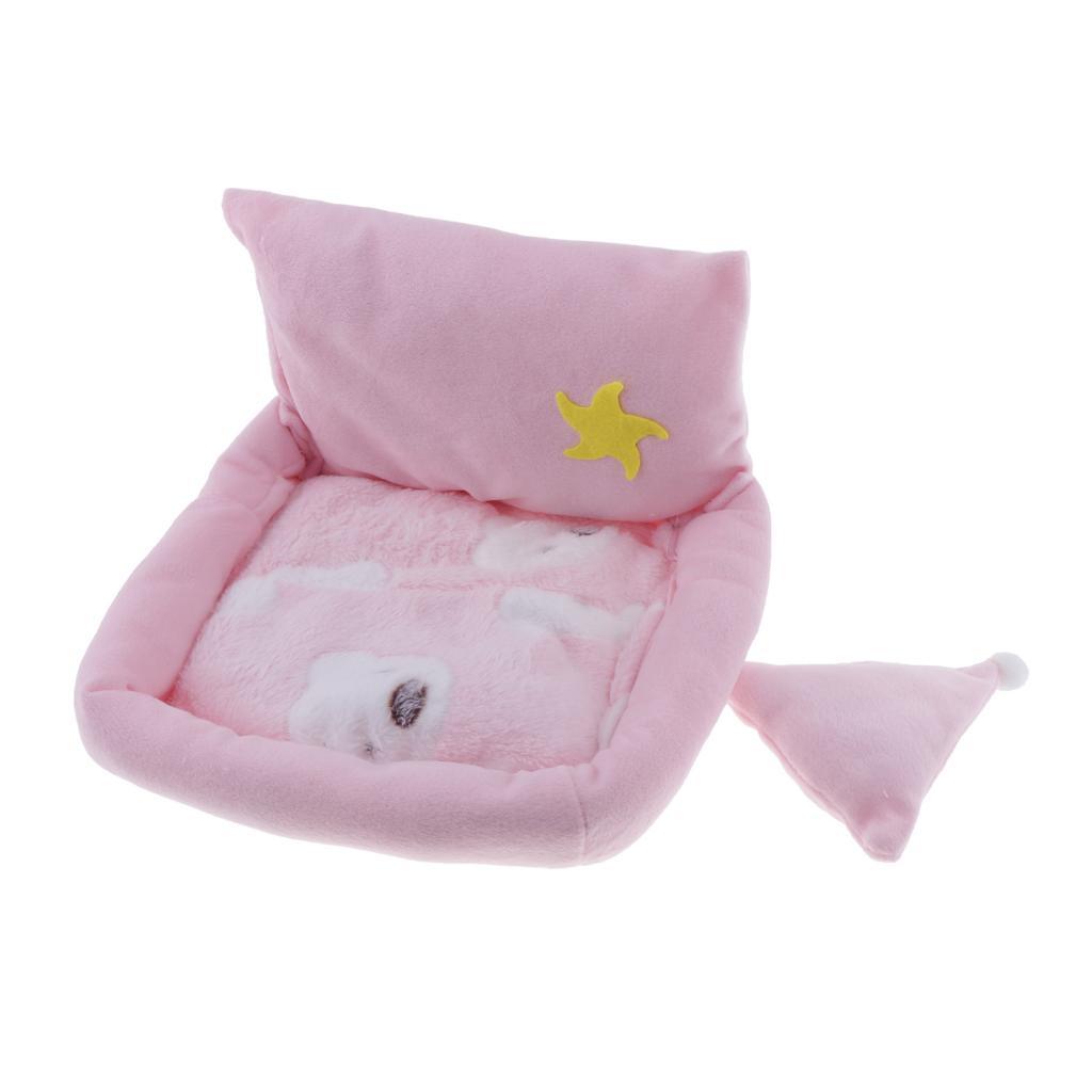 Small Pet Hamster Gerbil Sleeping Bed Soft Nest Mattress Winter Warm Pink