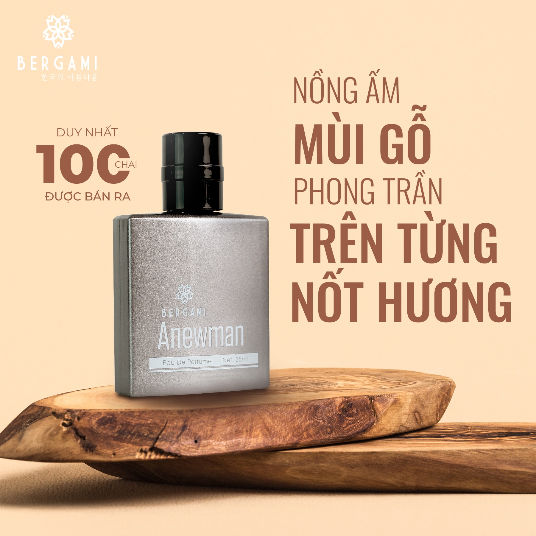 Nước hoa nam chính hãng Bergami Anewman 35ml - Lưu hương 12h