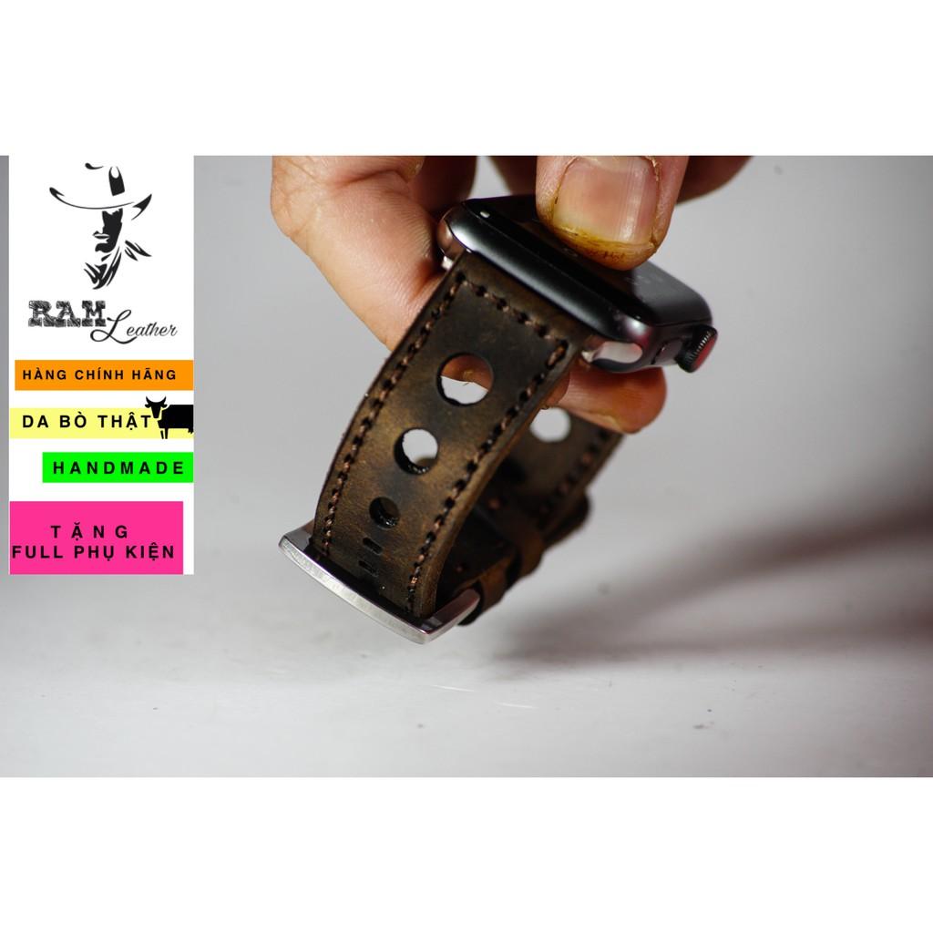 Dây đồng hồ RAM Leather da bò handmade - RAM d1 nâu đất