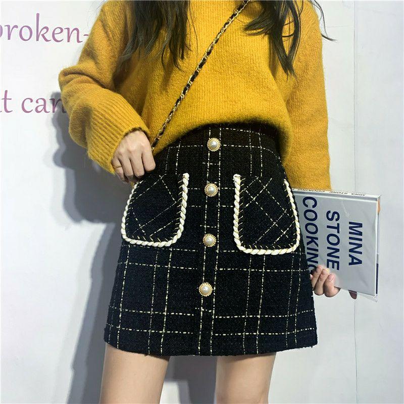 Chân váy bigsize vải dạ tweet 2 túi cao cấp Ms199