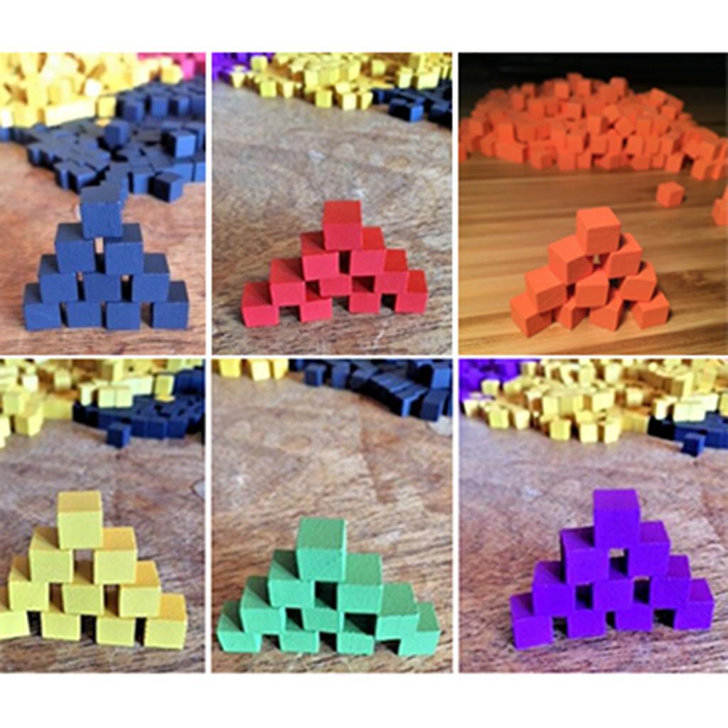 2x 100 Pieces Multicolor Wooden Cubes Square Blocks Crafts Decoration