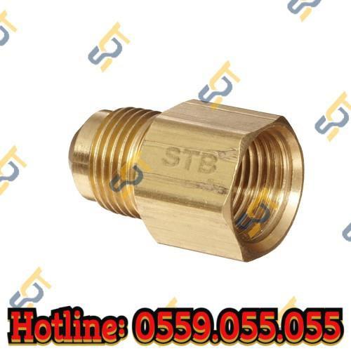 Thẳng ren trong 1/4 (13), 1 đầu côn lồi NPT (Brass Flare Fitting Female Connector)