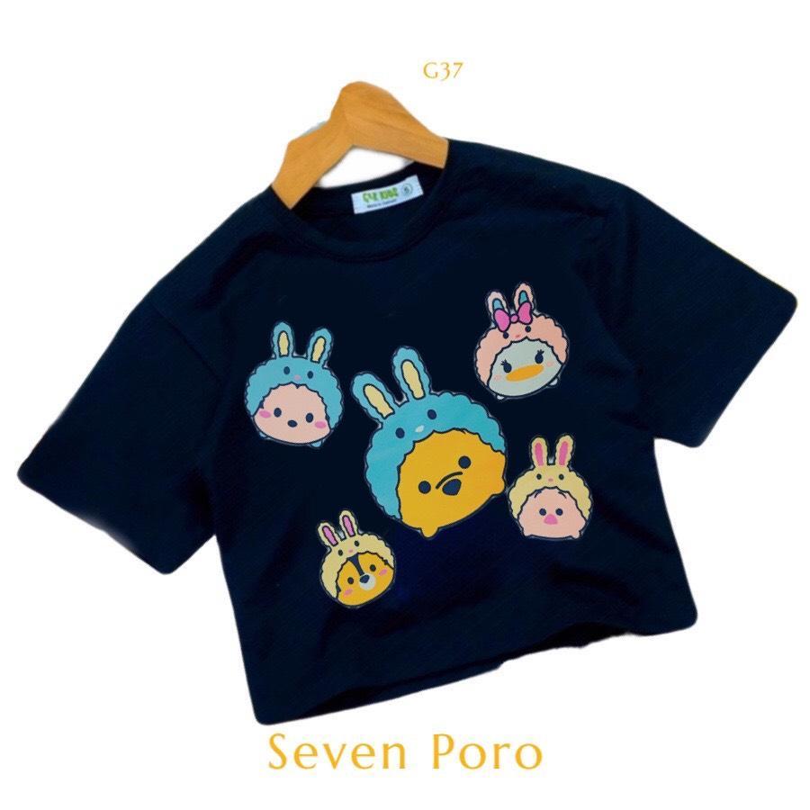 Áo Thun lửng - Croptop bé gái M187- G&amp;K Kids - Beeking - seven-poro