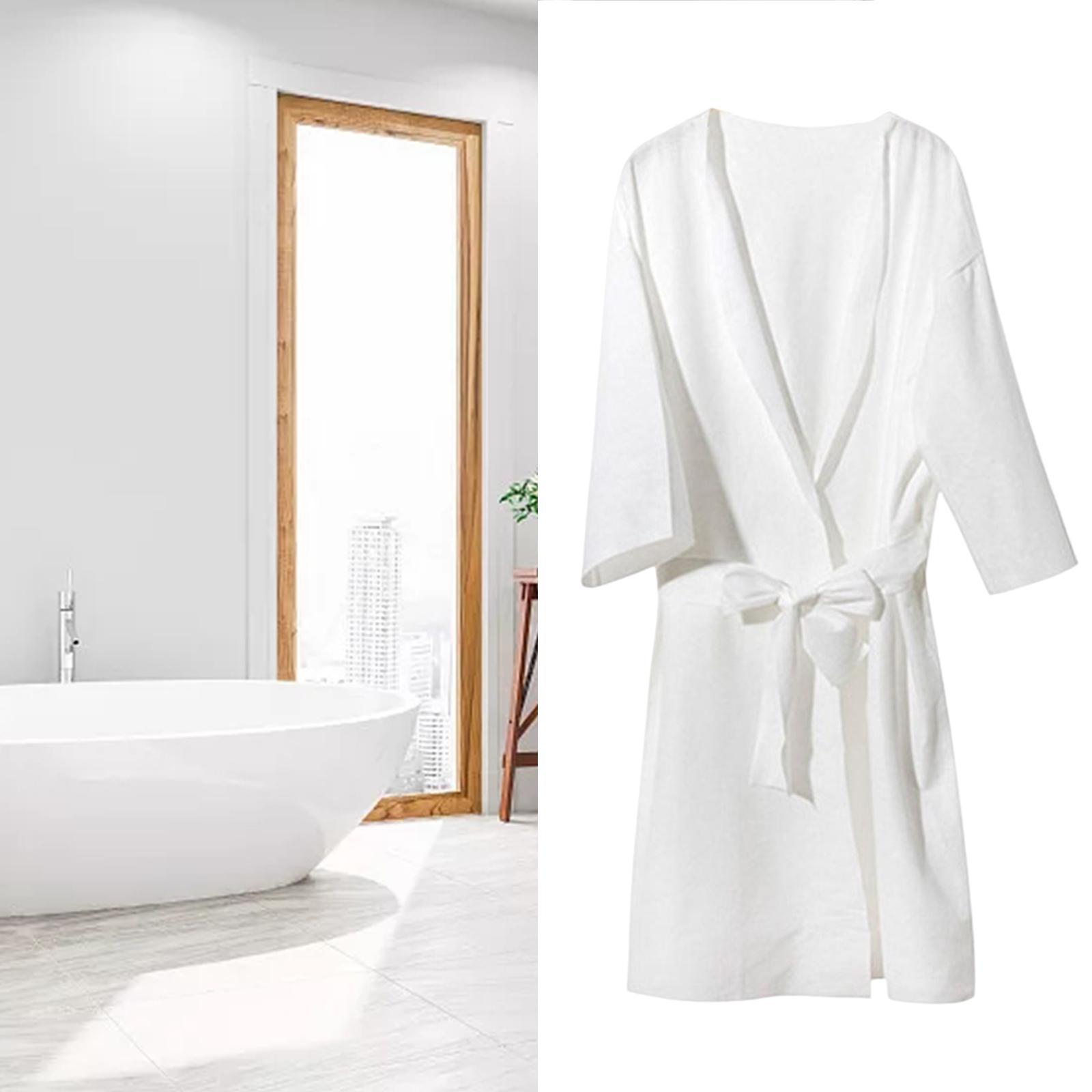 Womens Disposable Bathrobe Wrap with Belt Supplies Steam Suit Clothing Adult Costume Adjustable Accessories Loose Robe for Traveling Salon