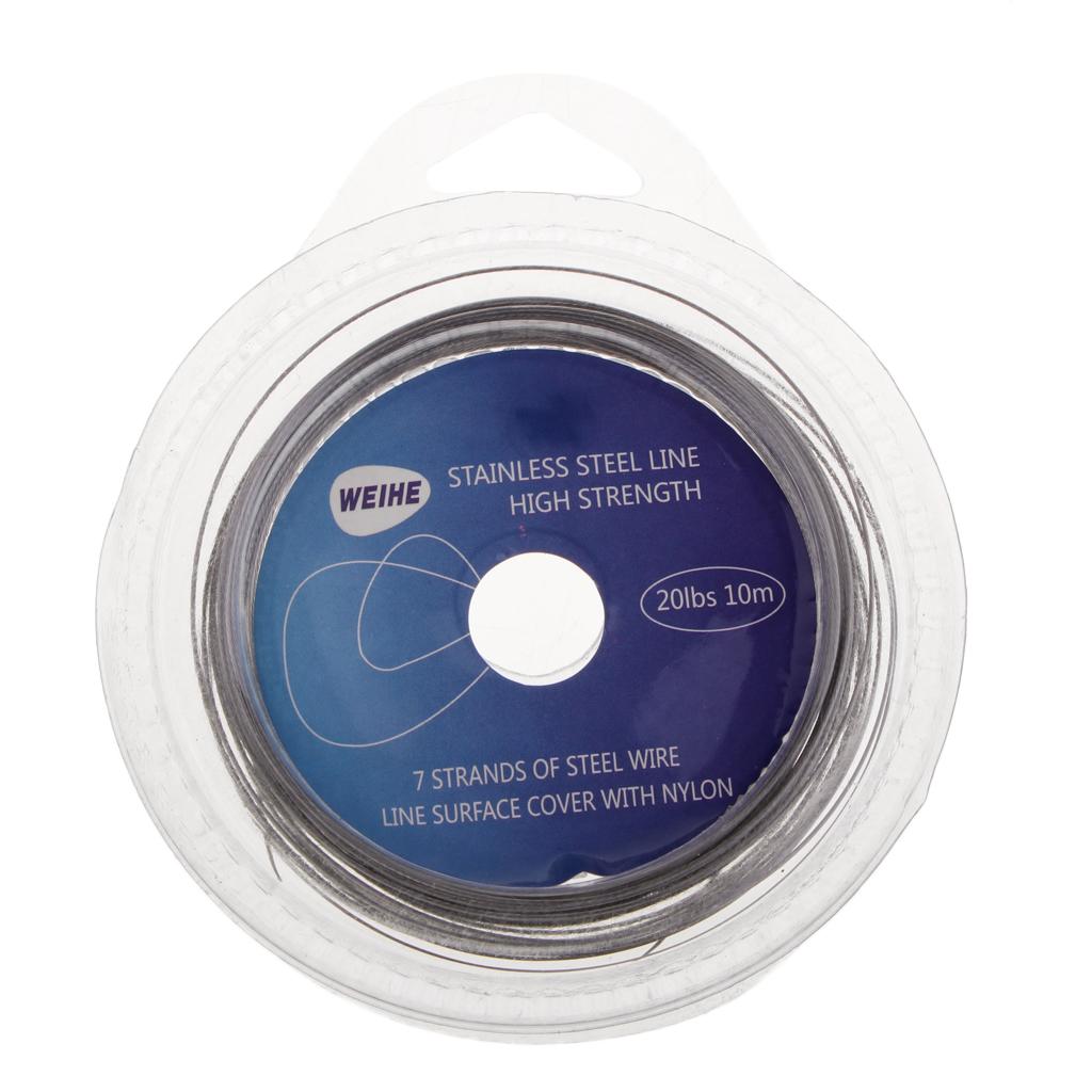 Fishing Line Wire Leader Stainless Steel Trace Lures 10m 7 Strands