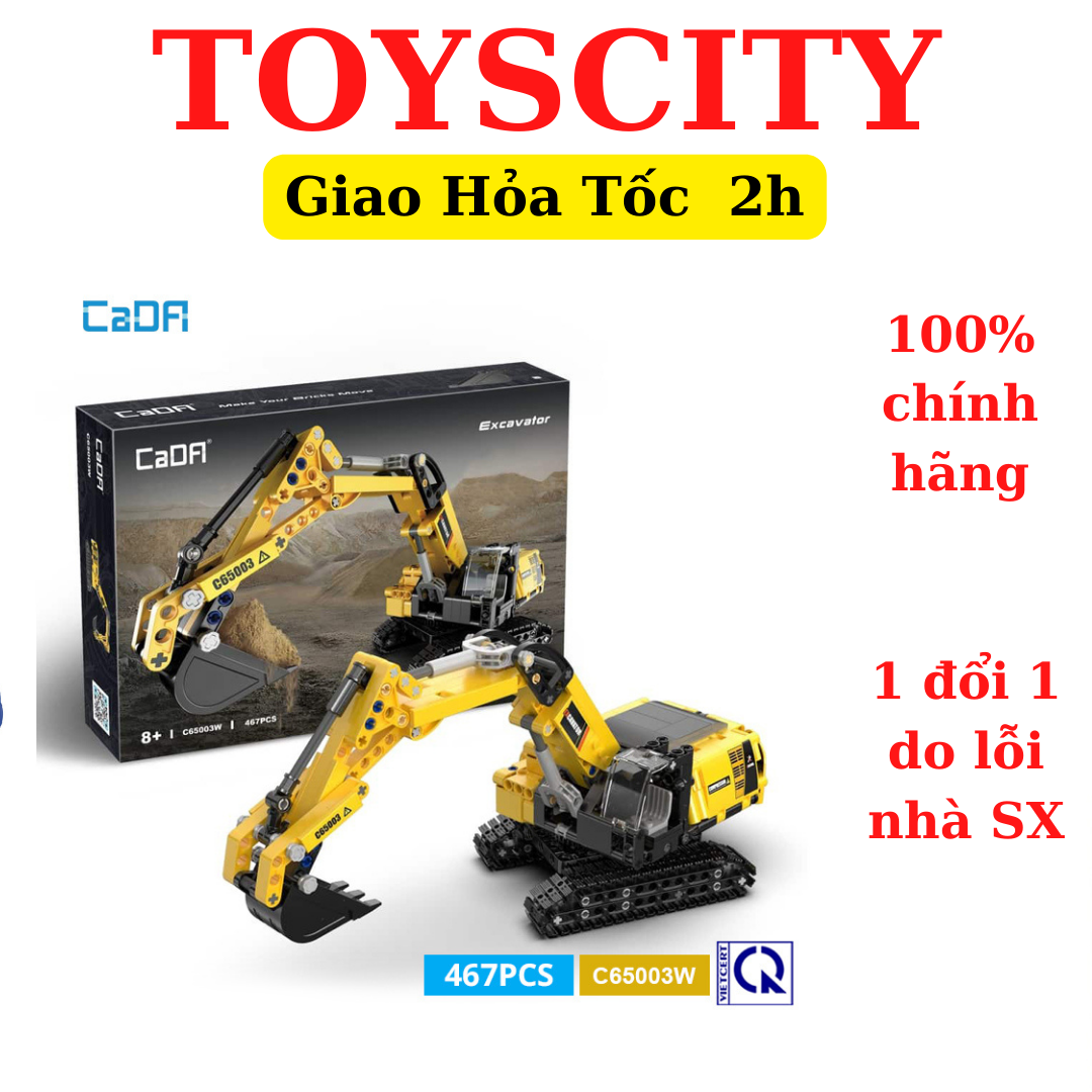 Đồ Chơi Lắp Ráp, Xếp Hình Máy xúc Excavator - CADA C65003W Mô Hình Tĩnh