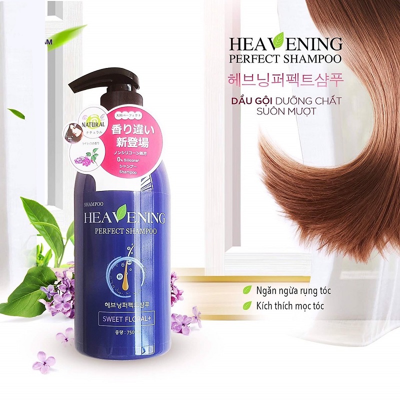 Dầu gội Heavening Perfect, bổ sung collagen và vitamin B7, ngăn ngừa rụng tóc và kích thích mọc tóc, bảo vệ và tái tạo tế bào mầm tóc