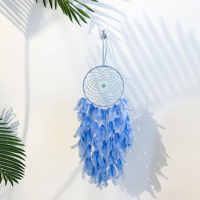 Dreamcatcher Đính Lông Vũ QB7836 Trang Trí Vintage ( Có Đèn Led Phát Sáng)- Chọn Màu