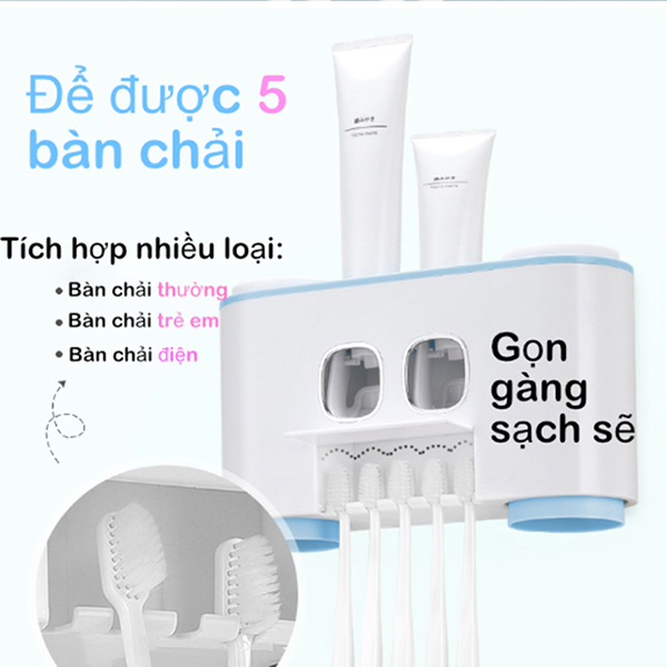 Bộ Nhả Kem Đánh Răng Tự Động 4 Cốc  E1802