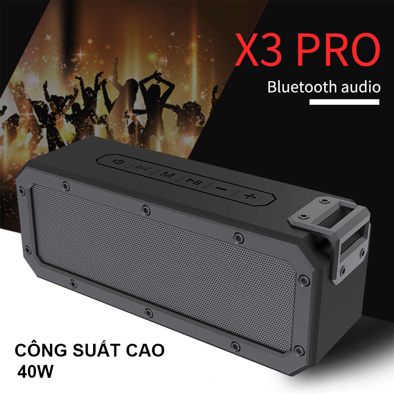 Loa Bluetooth Siêu Trầm X3-Pro 40W, Chống nước IPX7, Âm Thanh Vòm - Hàng Chính Hãng