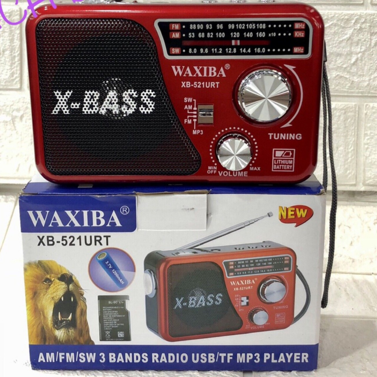 Đài USB THẺ NHỚ NGHE NHẠC WAXIBA XB-521URT RADIO AM\FM\SW LOA TO X-BASS CÓ ĐÈN PIN GIAO MÀU NGẪU NHIÊN HÀNG CHÍNH HÃNG