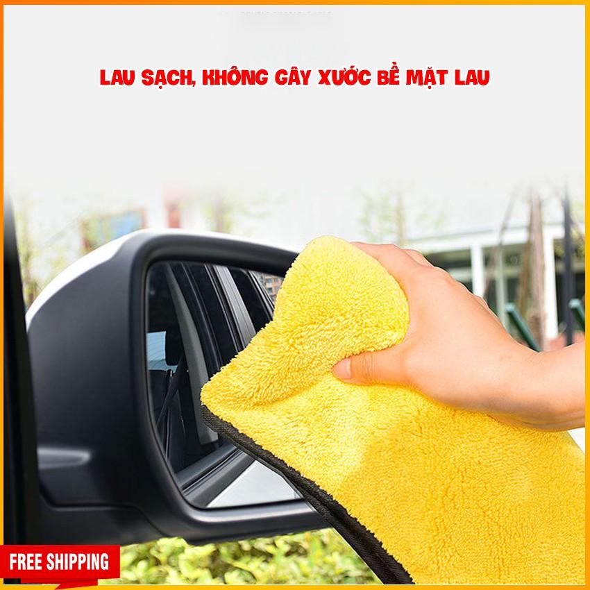 Khăn lau đa năng xe hơi, oto Microfiber cao cấp -Siêu mềm mịn, Siêu thấm hút, Không rụng lông