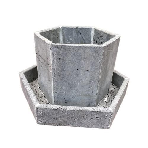 Chậu hoa đá ong xám 2 tầng đáy KT 20x20x30cm độc đáo