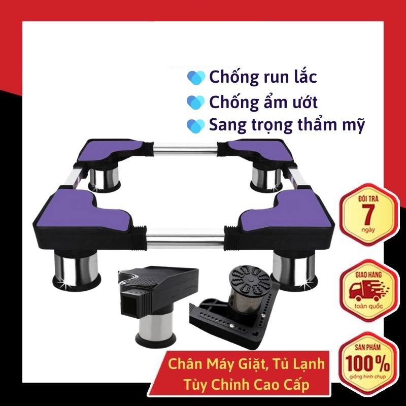 Kệ chân đế máy giặt tủ lạnh inox cao cấp 45-61cm