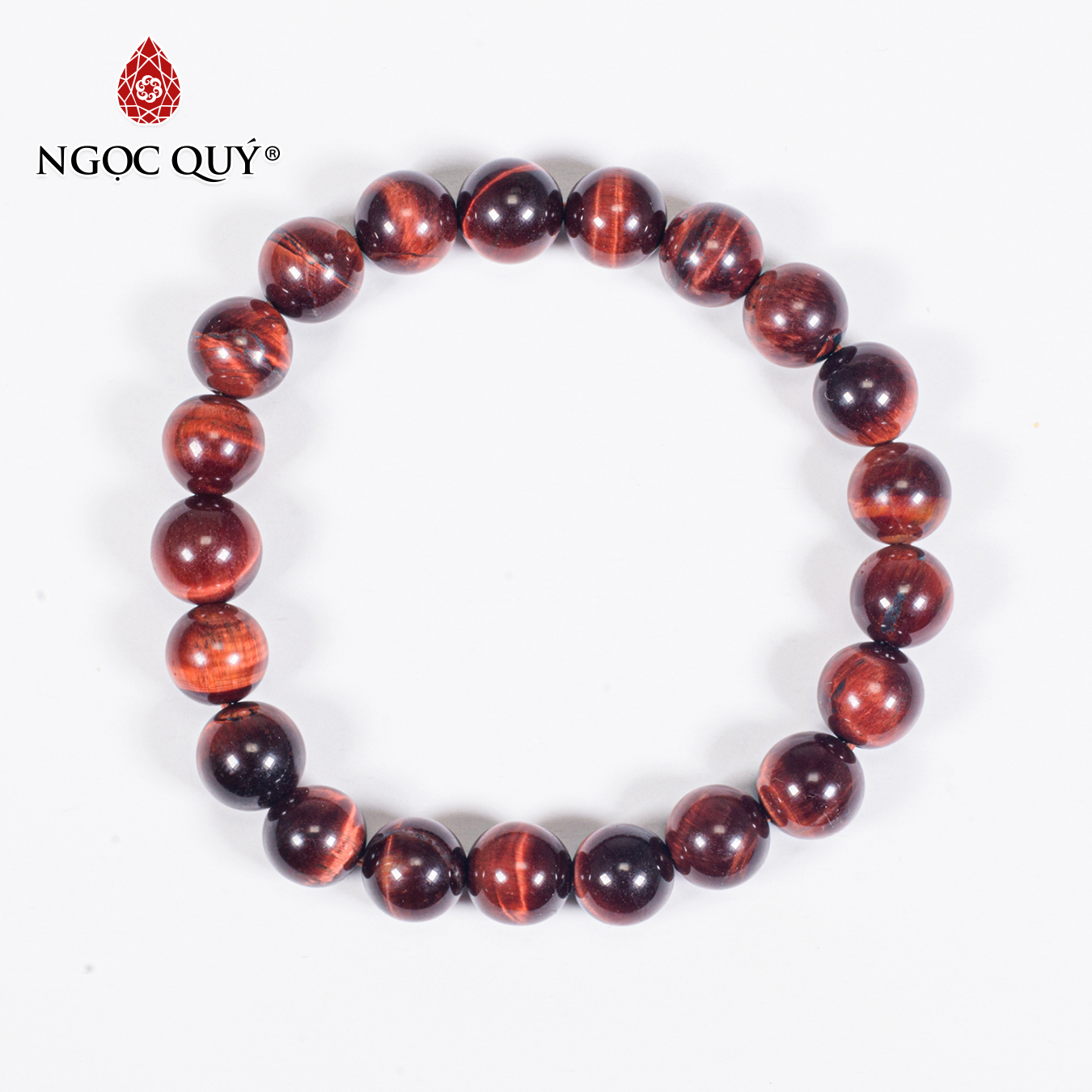 Vòng tay phong thủy đá mắt hổ nâu đỏ mệnh hỏa , thổ - Ngọc Quý Gemstones