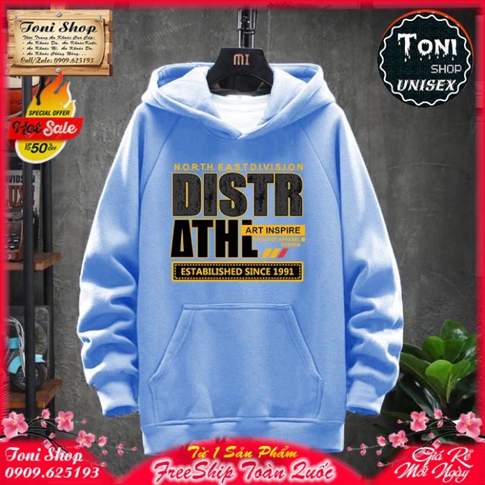 ÁO HOODIE CHỮ DISTR - In Pet Siêu Bền Siêu Đẹp - Full Size Full Màu