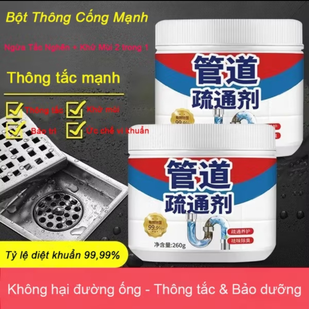 SIÊU PHẨM VỚI 2 HỘP BỘT THÔNG TẮC XỬ LÝ CÁC LOẠI ỐNG CỐNG THOÁT NƯỚC GIA ĐÌNH THÔNG MINH