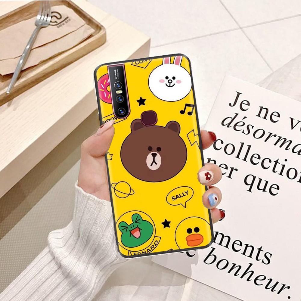 Ốp lưng điện thoại ViVo Y19 Viền dẻo TPU hình Gấu Nâu Cute