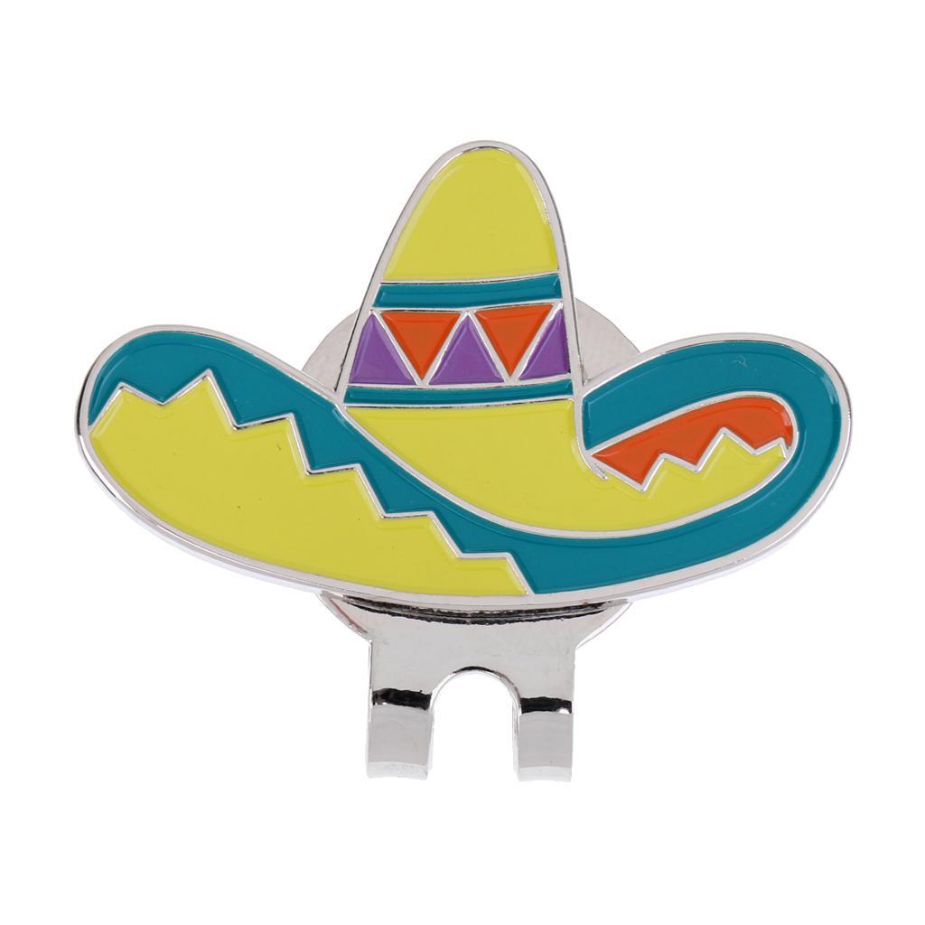 2x Golf Hat Clip with Detachable  Golf Ball Marker Hat Pattern