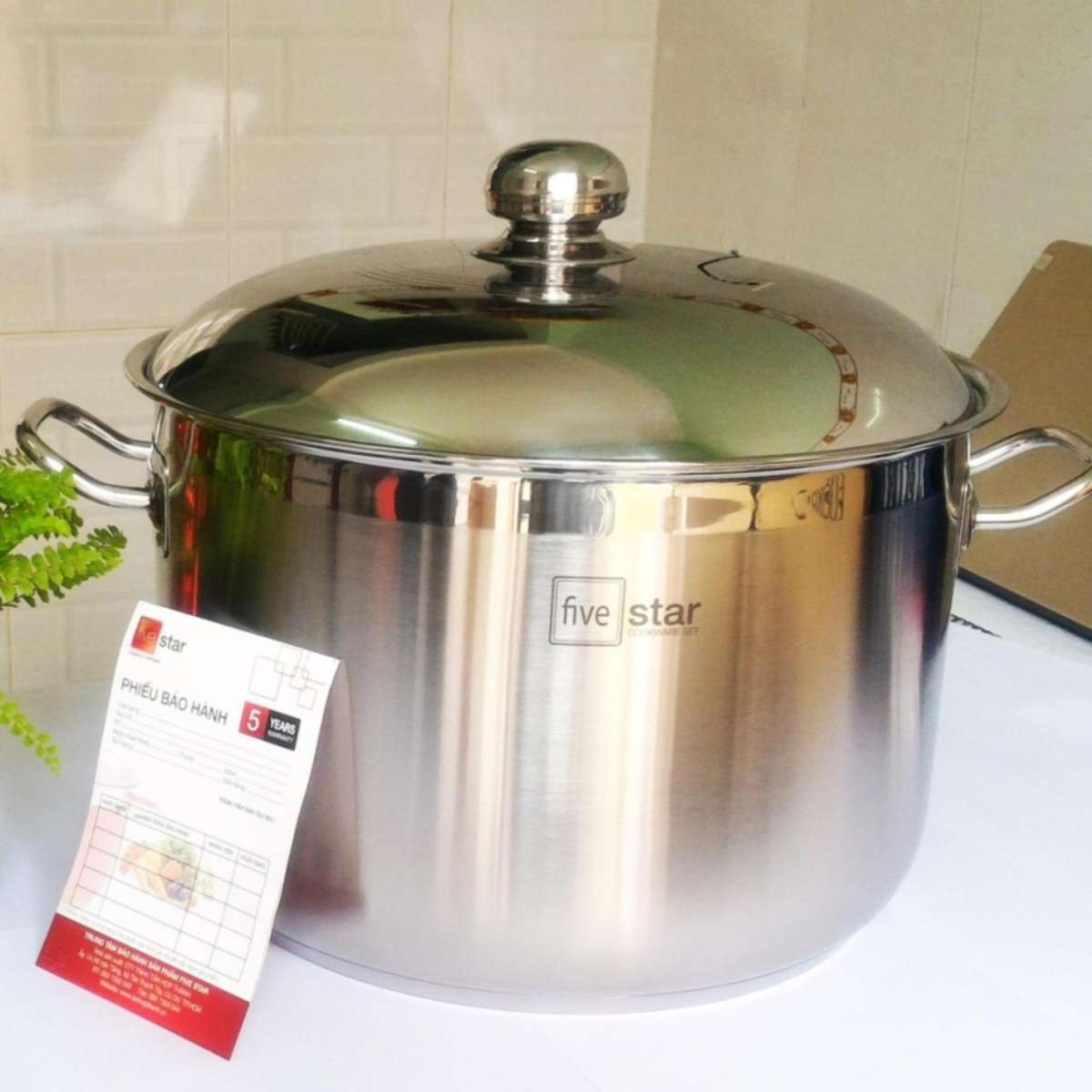 Nồi Inox 430 Bếp Từ 3 Đáy Nắp Inox Fivestar Tặng 5 Muỗng Ăn