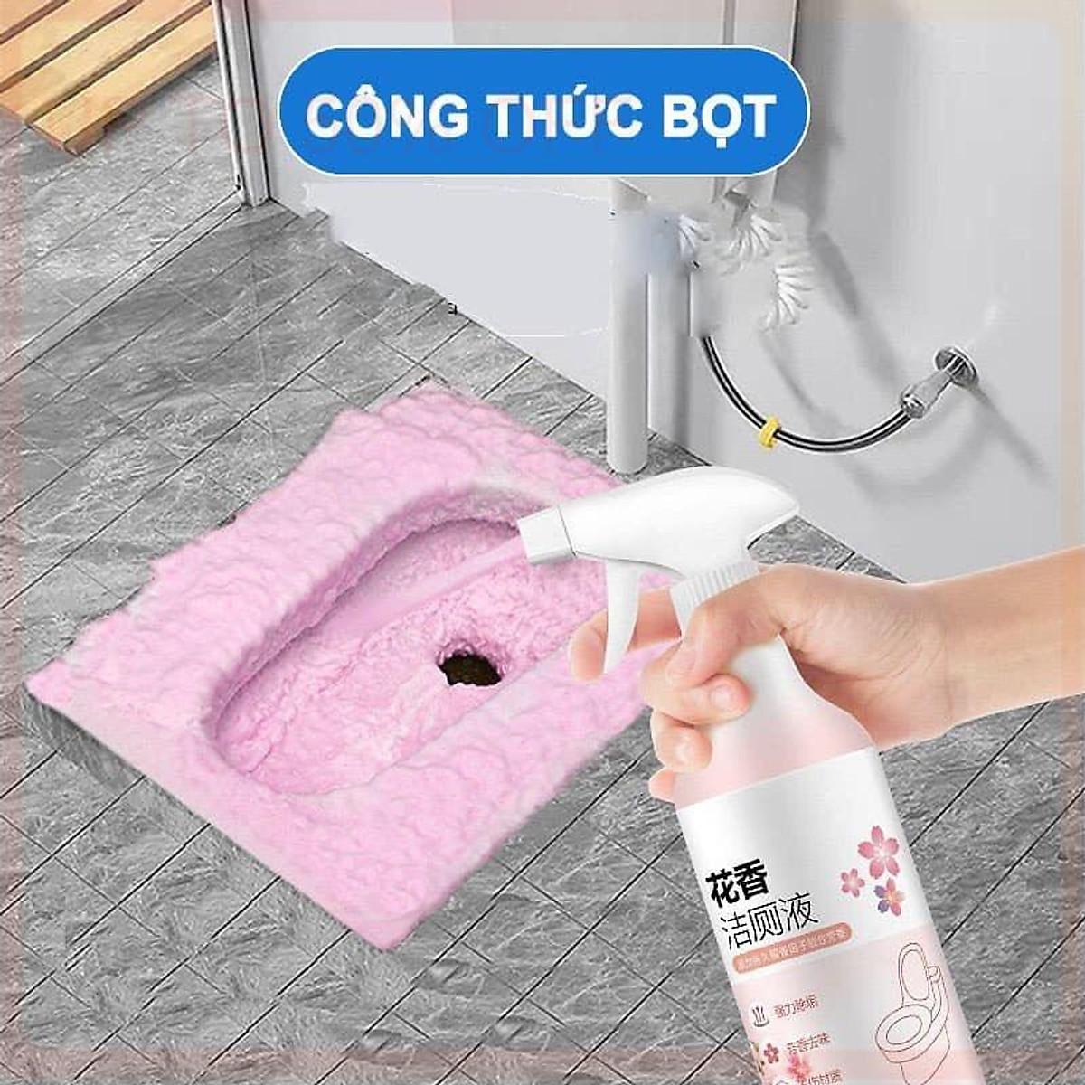 Chai Xịt Tẩy Rửa Vệ Sinh Bồn Cầu Cực Mạnh Hương Nước Hoa Anh Đào, Khử Khuẩn, Siêu Sạch Không Độc Hại 500ml