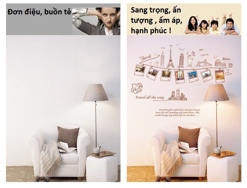 Decal dán tường du lịch thế giới độc đáo
