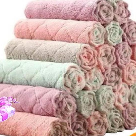 Bộ 10 khăn lau đa năng Sét 10 Khăn lau 2 mặt đa năng mềm mịn xịn xò